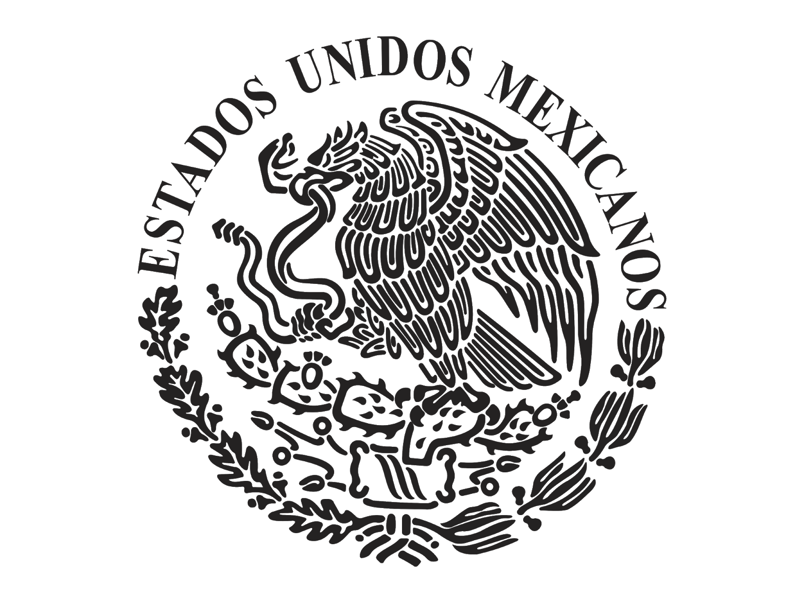 Logo Escudo Nacional de México Black And White Vector Cdr & Png HD