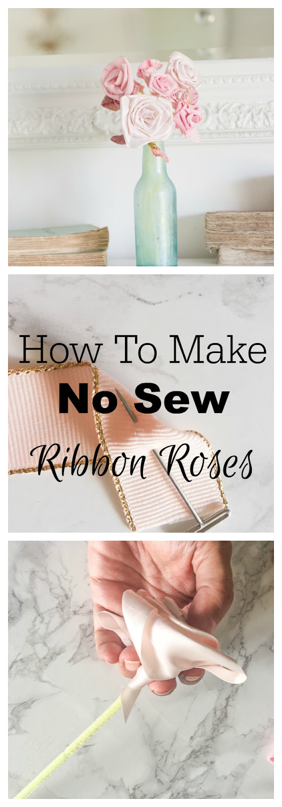 How To Make No Sew Ribbon Rose Flowers Shabbyfufu