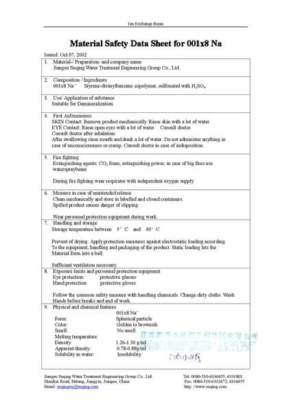 Material Safety Data Sheet (MSDS) Karbon Aktif CarboTech 001x8 Na