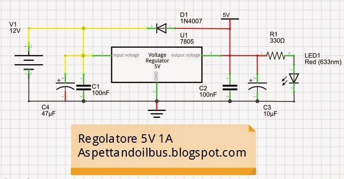 Schema regolatore 5V 1A di Paolo Luongo