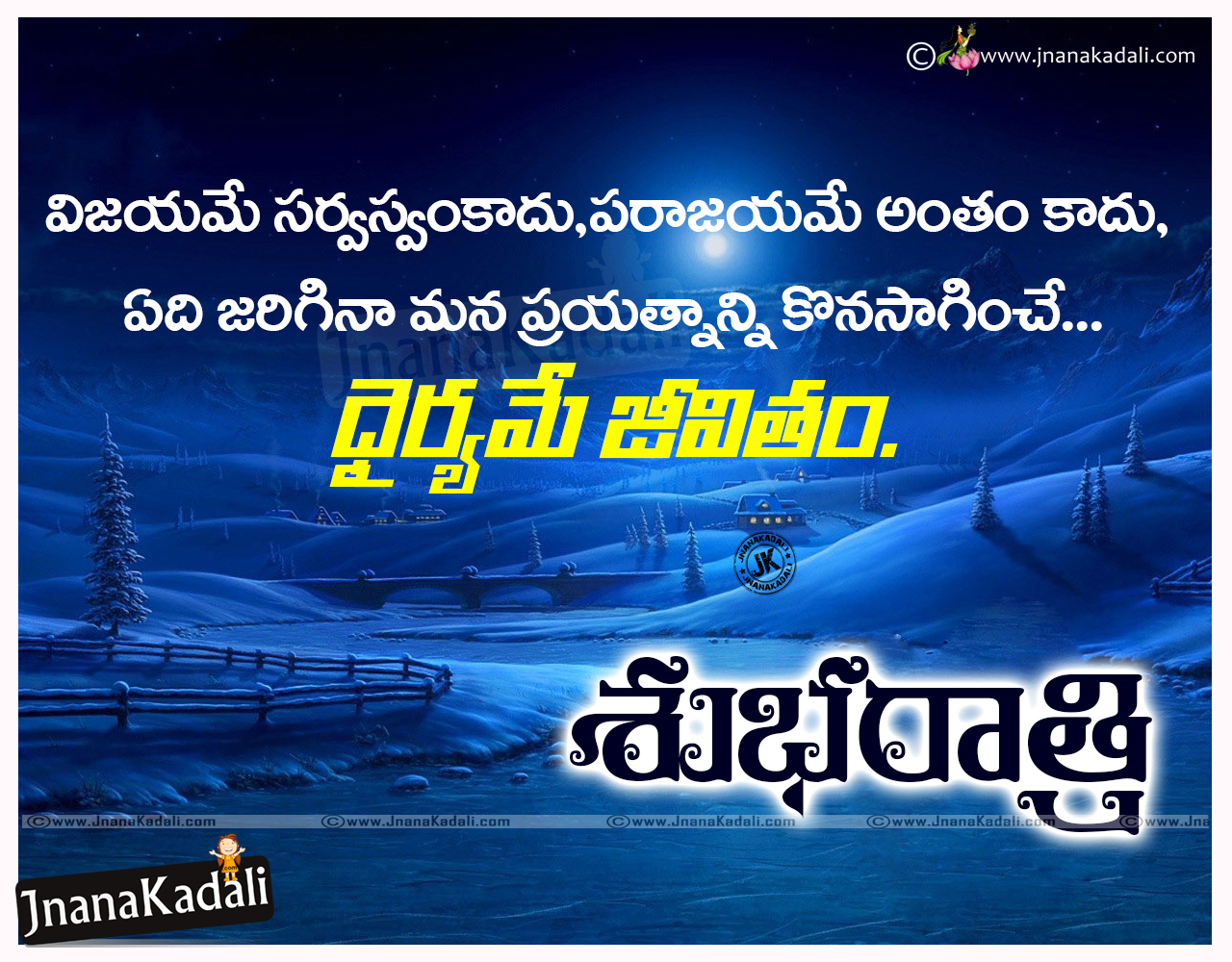 Telugu Good Night Greetings with inspirational Quotes | JNANA ...