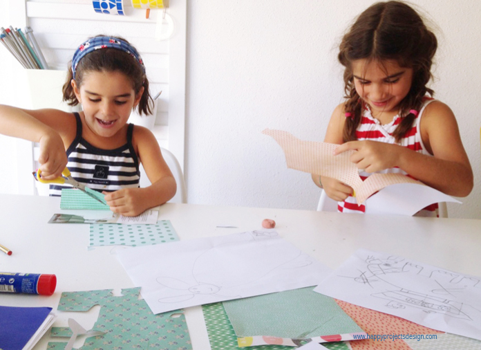 collage con papeles de scrapbook