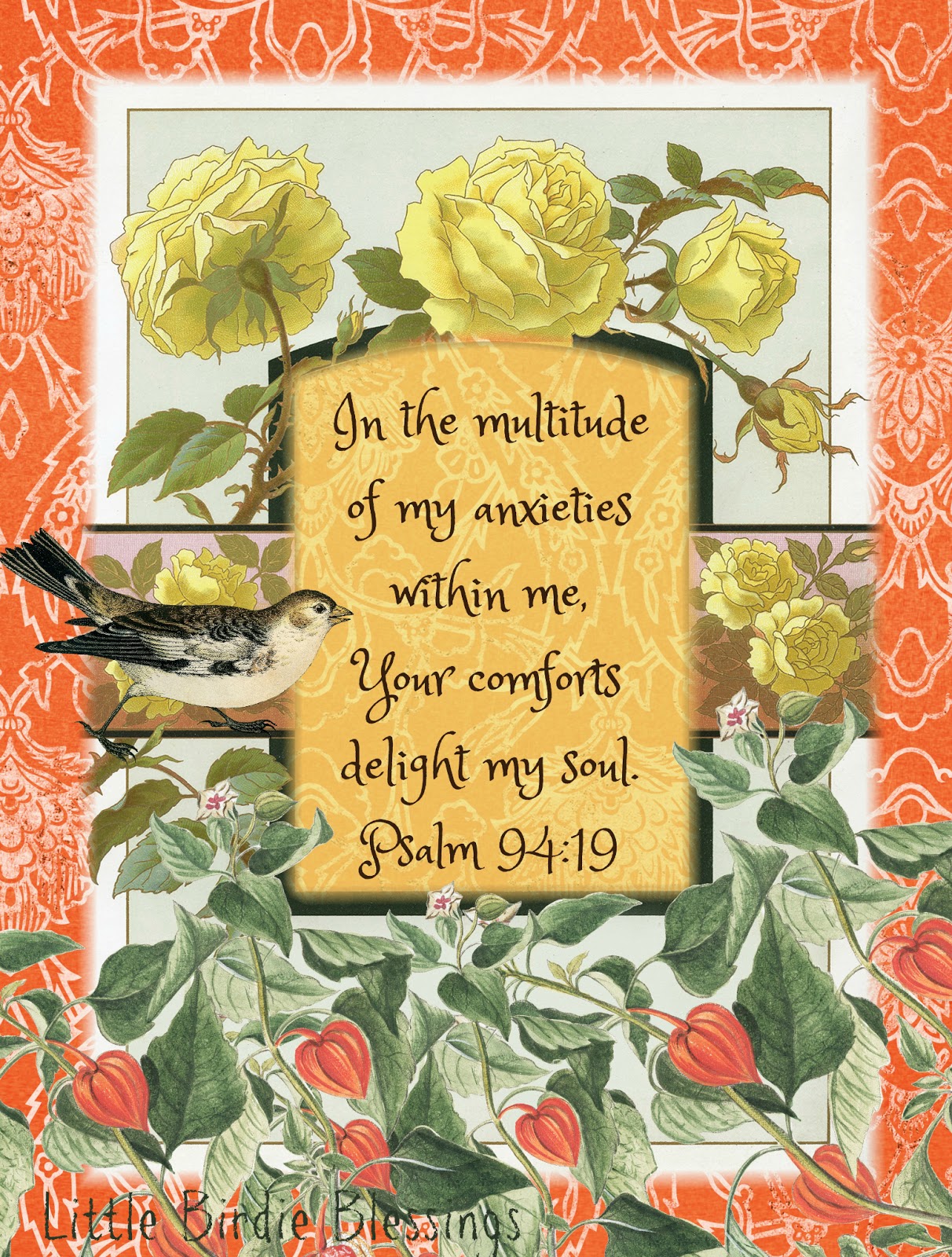 Little Birdie Blessings  Lovely Fall Scripture Graphic