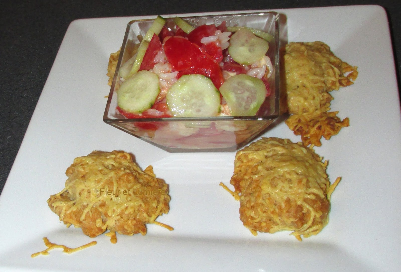 Fleur et Lumière Cookies salés au gruyère, salade de tomates et