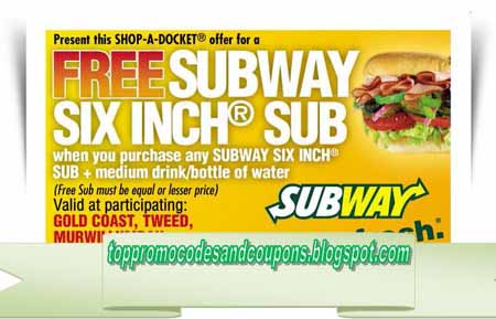 Free Promo Codes and Coupons 2023: Subway Coupons