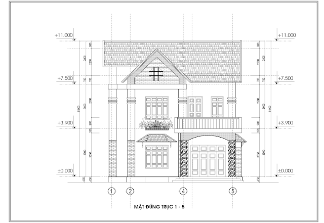 bản vẽ biệt thự thái