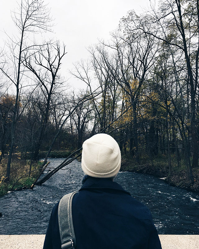 Looking out at Minnehaha Creek in Minneapolis, MN