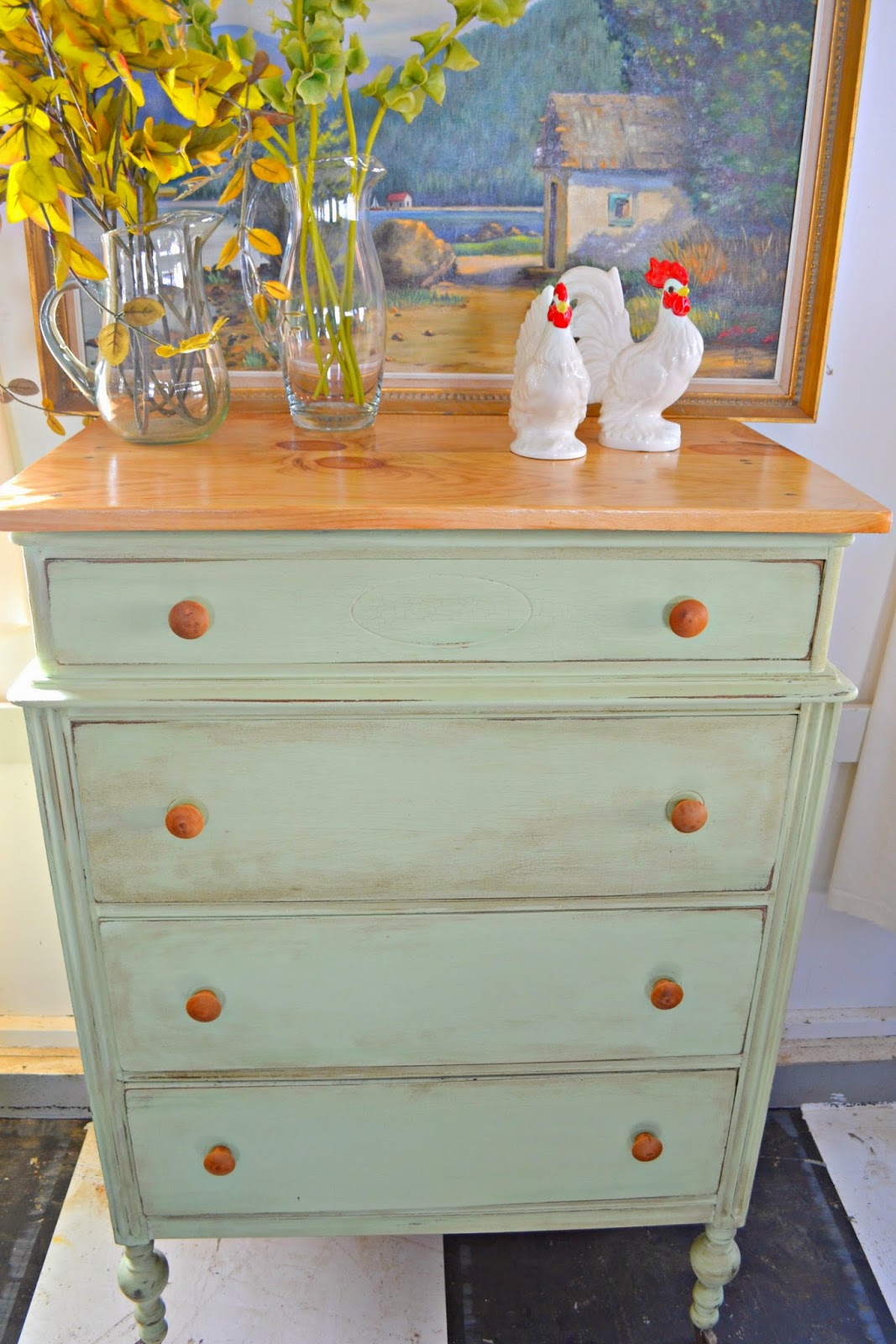 Heir and Space An Antique Tall Dresser in Mint