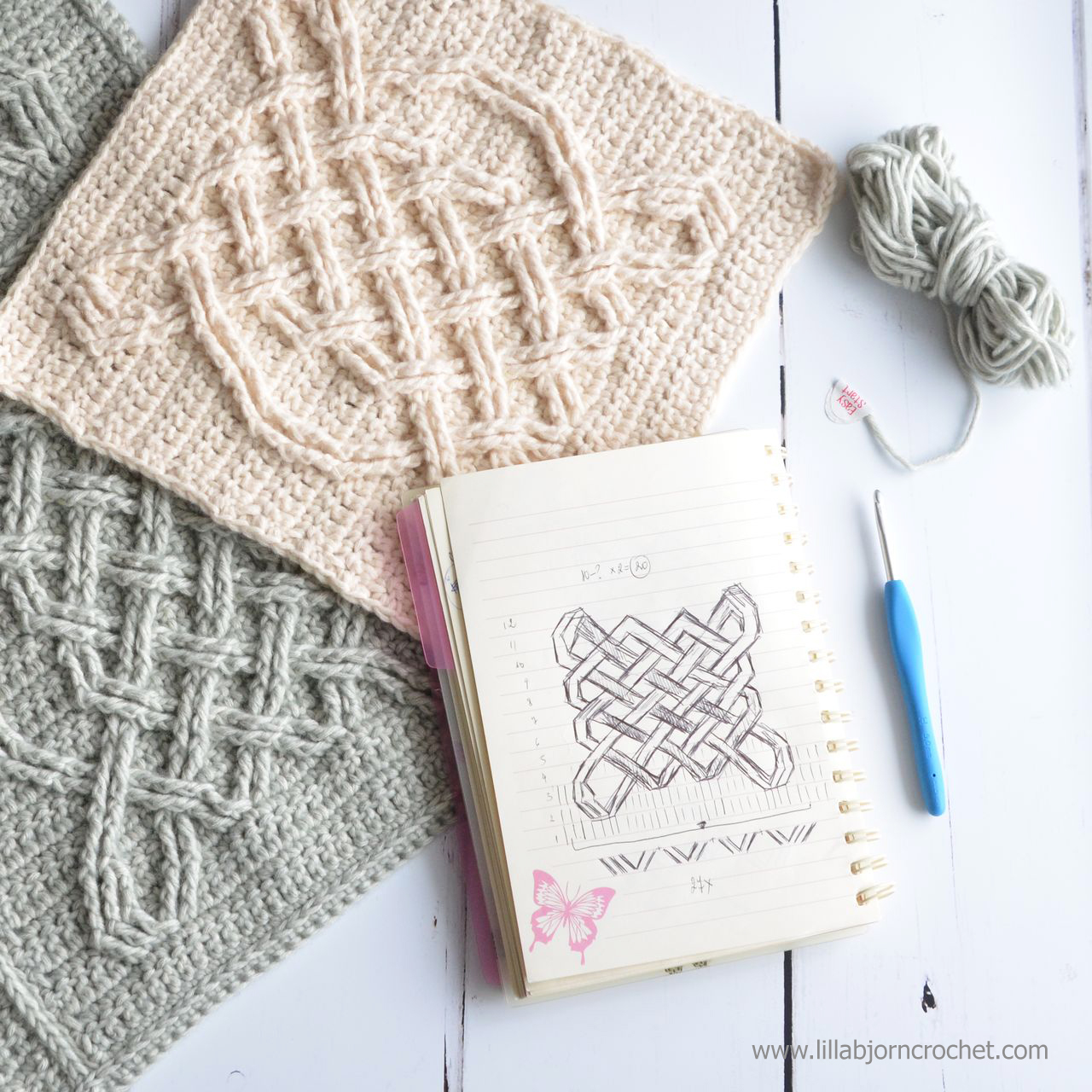 Celtic crochet square - free pattern by Lilla Bjorn