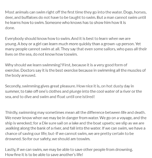 easy and outstanding essay on why to know swimming for 12th and 10th classes