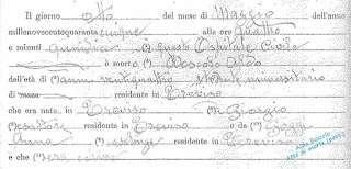 Atto di morte di Aldo Boscolo (particolare)