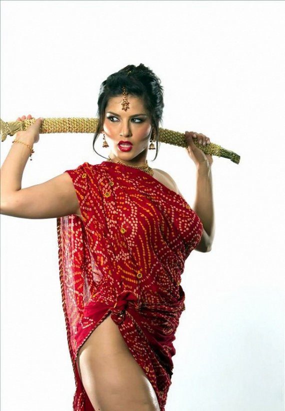 Kashmira Shah Sunny Leone Hot Cleavage In Red Dress