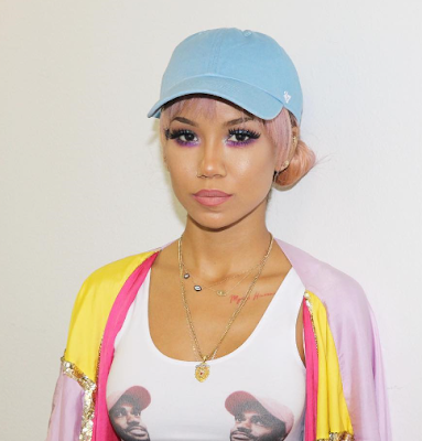 1a9 Jhene Aiko steps out in a crop top with Big Sean's face on her boobs