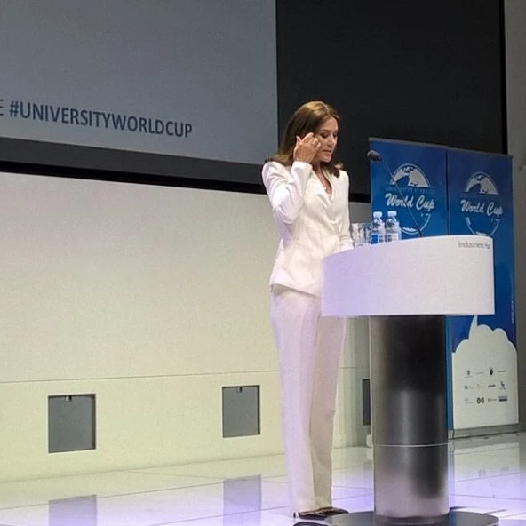 Crown Princess Mary of Denmark attends the ceremony of the "University Startup World Cup 2015 Prize" at the House of Industry