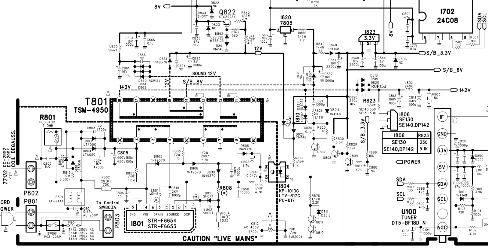 Electro help: NEC DTE-29U1TH - PF68T32 - SCHEMATIC [Circuit Diagram] - Using ICs - STR-F6654