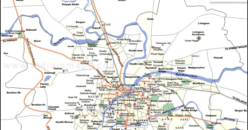 India In Maps: Pune City Map