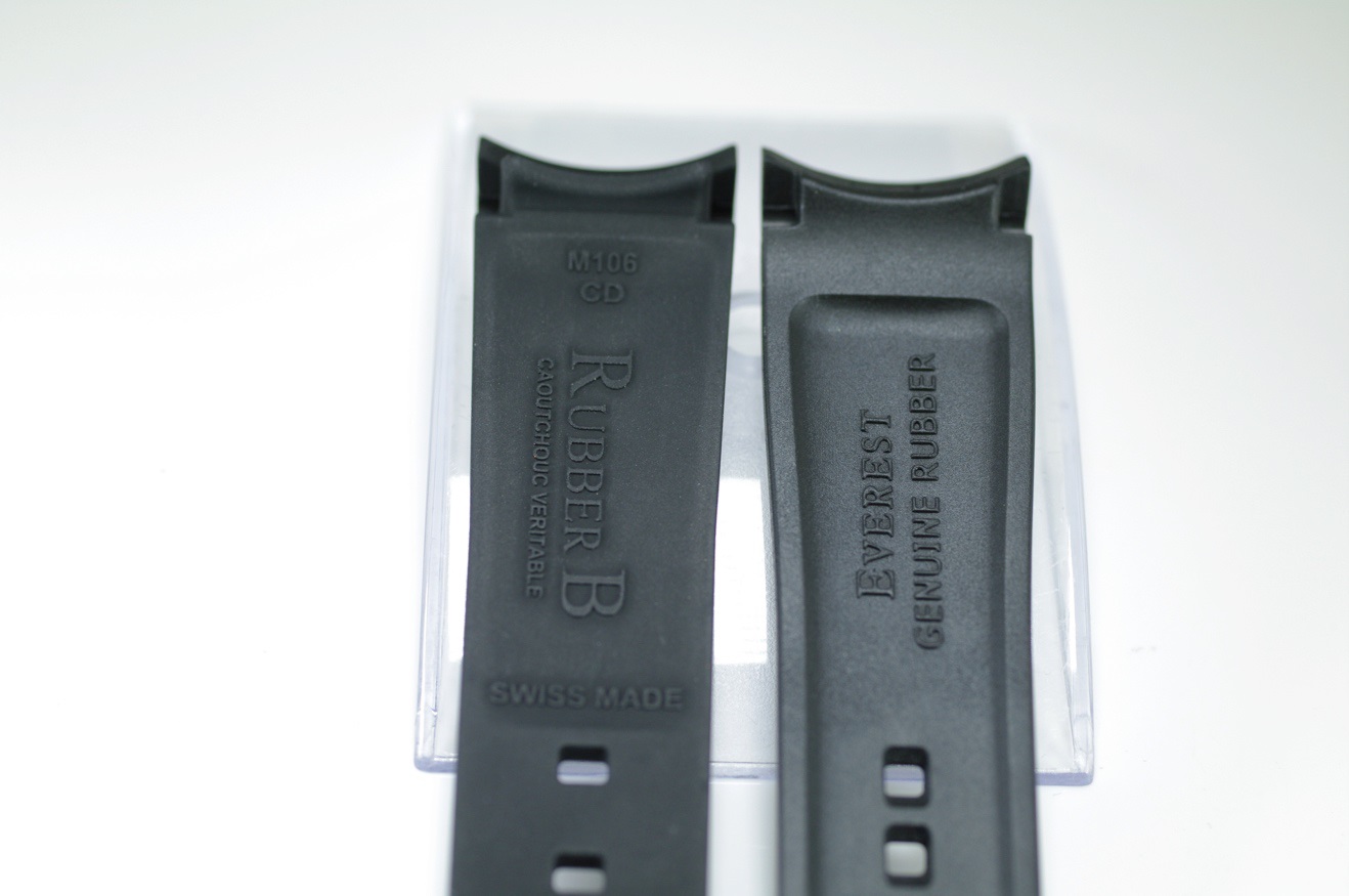 Rubber B versus Everest Comparison Review Two Rubber Straps for Rolex