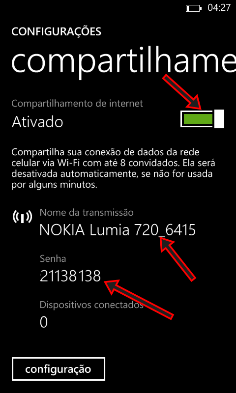 Usar o Nokia Lumia 630 como roteador