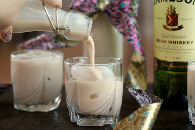 Homemade Irish Cream is super easy to make and tastes so much better than store-bought.  Add it to your coffee, drink it on the rocks, or give a bottle away as a gift!
