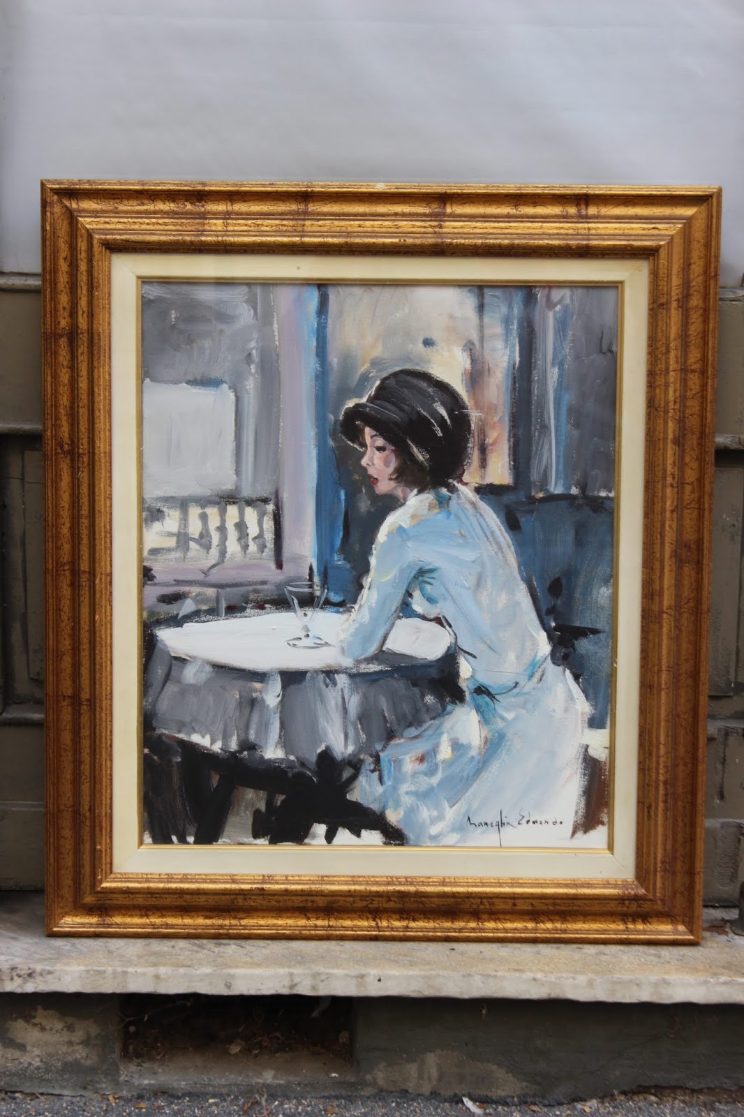 Quadro Dipinto Olio Su Tela Edmondo Maneglia Figura Femminile Cornice Piu Vetro Olio Su Tela Cornici Figurativo