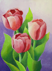tulips easter painting canvas lavender acrylics nel everyday