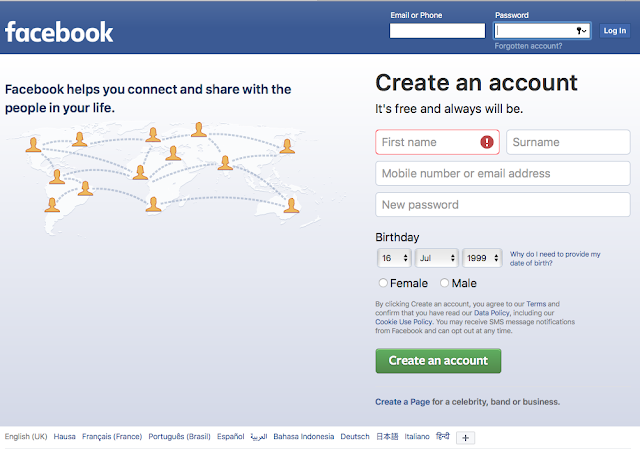 Create A New Facebook Account