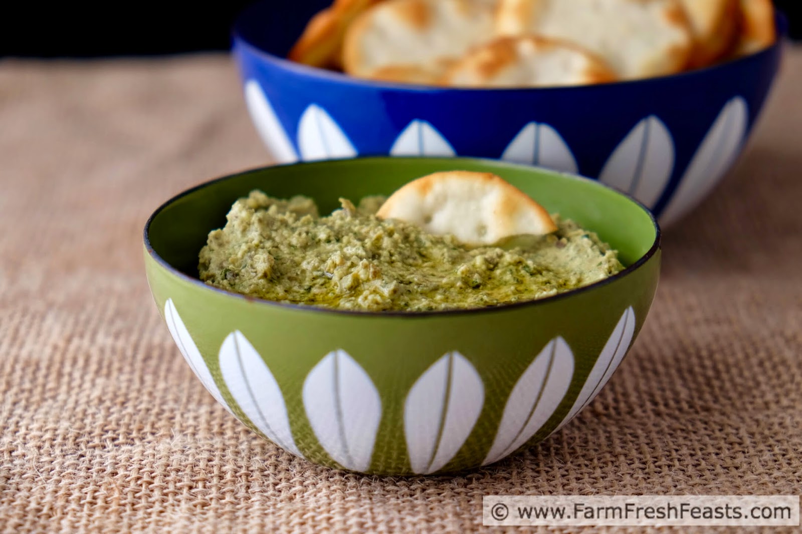 Farm Fresh Feasts Green Garlic Hummus with Green Garbanzo Beans