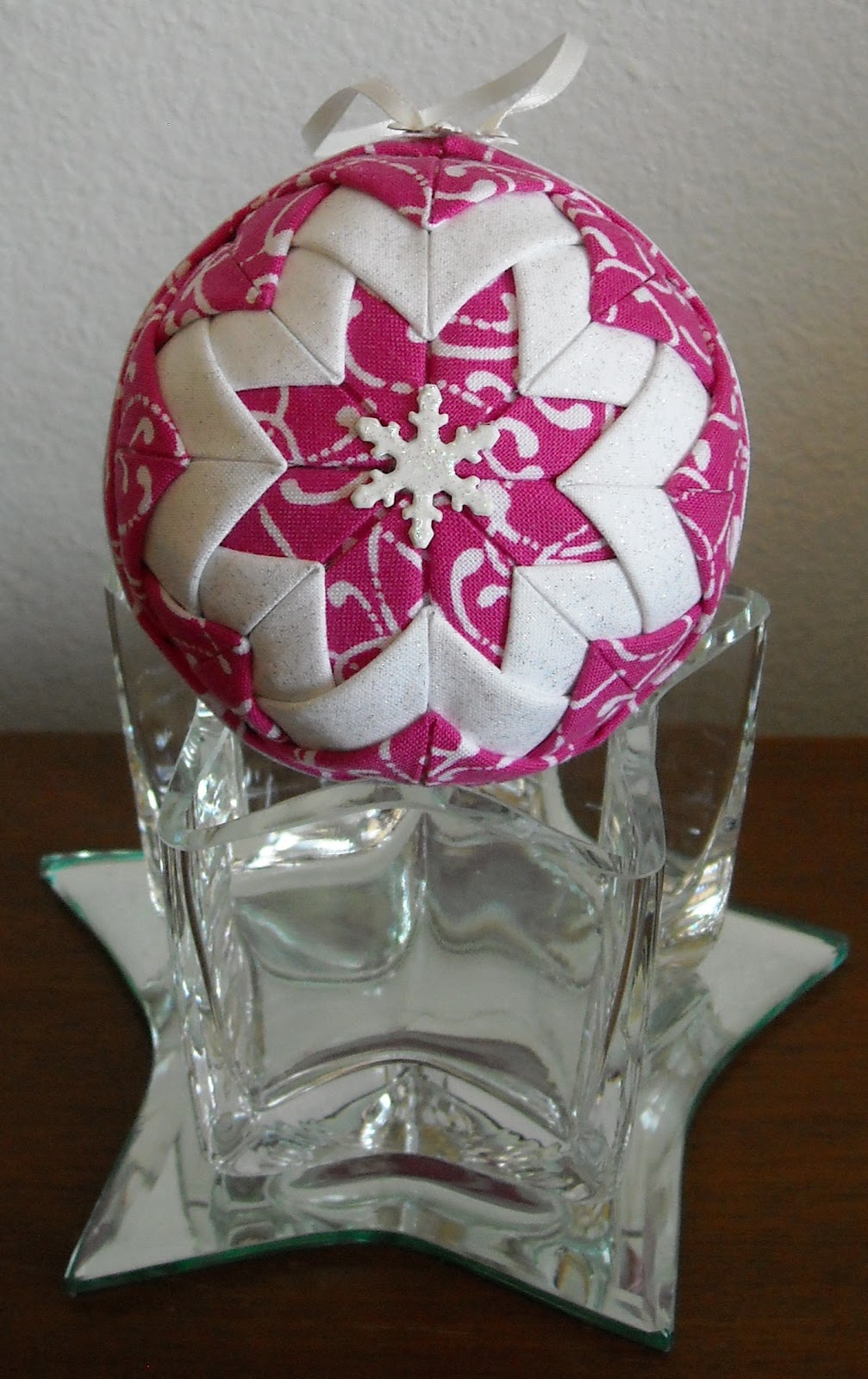 Crafter without a Cat Pink Snowflake Ornament