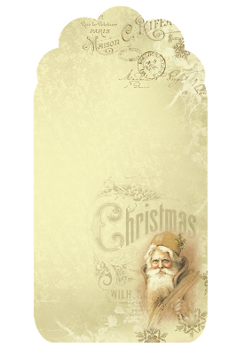 Etiquetas Navidad Retro Santa y pajaritos, para Imprimir Gratis. Etiqueta Santa Claus Retro.