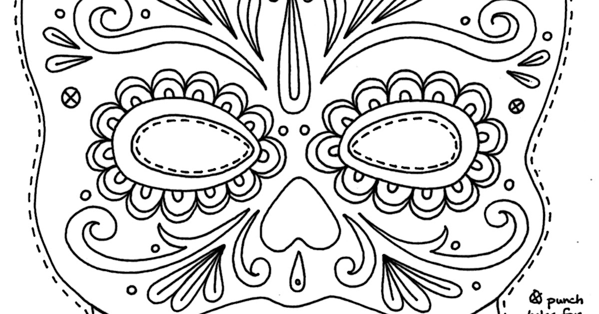 day of the dead coloring pages masks - photo #4