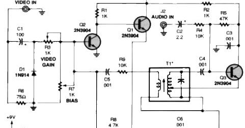 TV audio video transmitter Schematic Diagram | Super Circuit Diagram