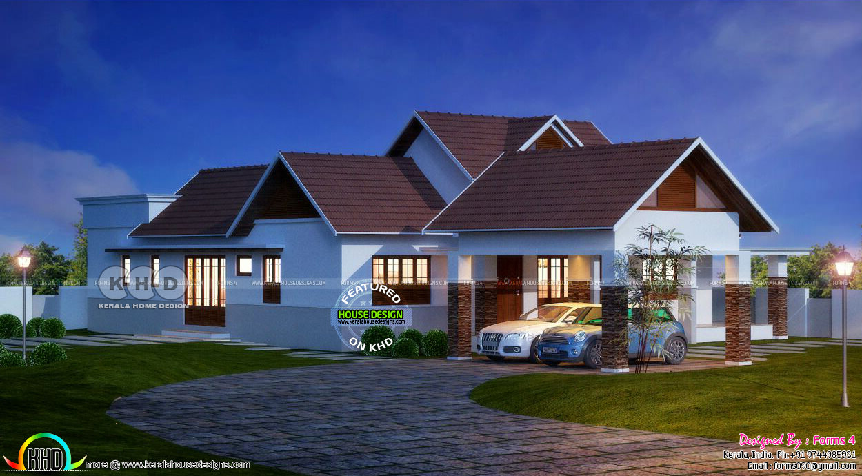 Traditional Courtyard Type Residence Kerala Home Design