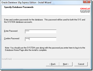 Setting password oracle XE