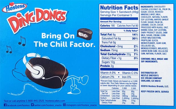 Hostess Ding Dong Nutrition Label Nutrition Pics