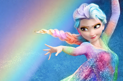 Gambar Elsa Frozen Pelangi Warna Warni Rainbow Disney 