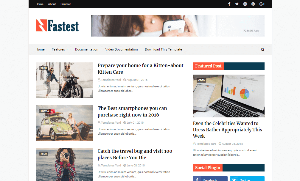 Fastest Fast Fastest Fast Loading Blogger Template