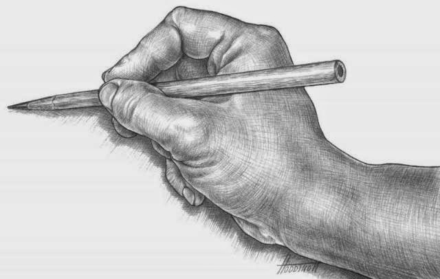 قلم فحم: شرح رسم   يد   انسان
