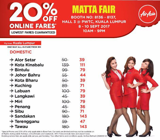 AirAsia Matta Fair Online Fares Price List