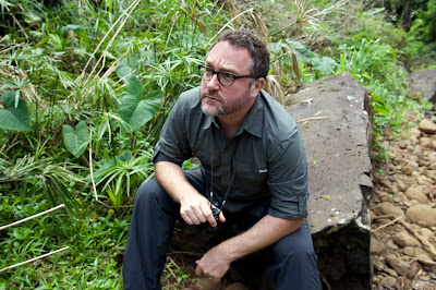 Colin Trevvorow on the set of Jurassic World