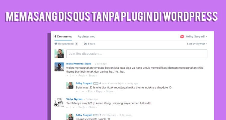 Disqus Di Wordpress Tanpa Plugin