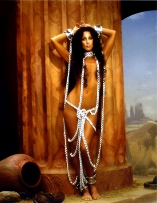 Semi-nude shot of Cher from 1979