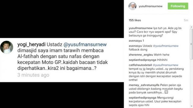 Bagaimana Cara Menegur ? Kalau Imam Tarawih Membaca Al Fatihah Dengan Kecepatan Moto GP Bagaimana Cara Menegur ? Kalau Imam Tarawih Membaca Al Fatihah Dengan Kecepatan Moto GP