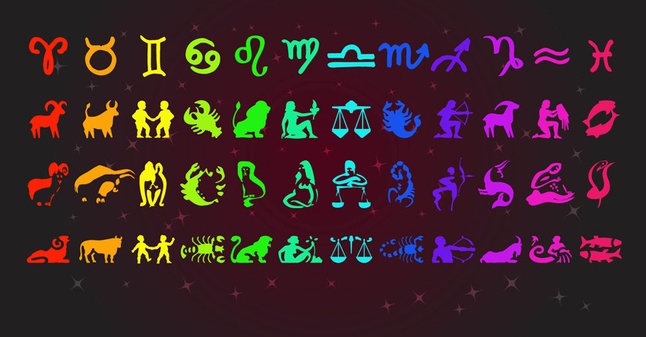 60+ Horoscope Glitter Signs Vector Icons