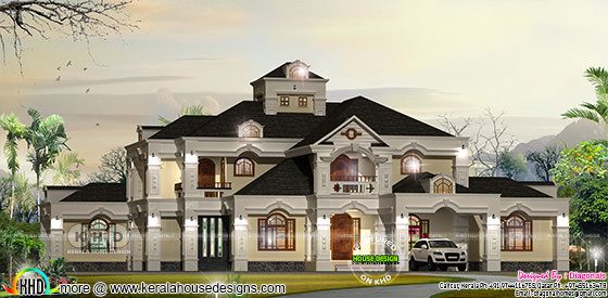 Big luxury Colonial home design