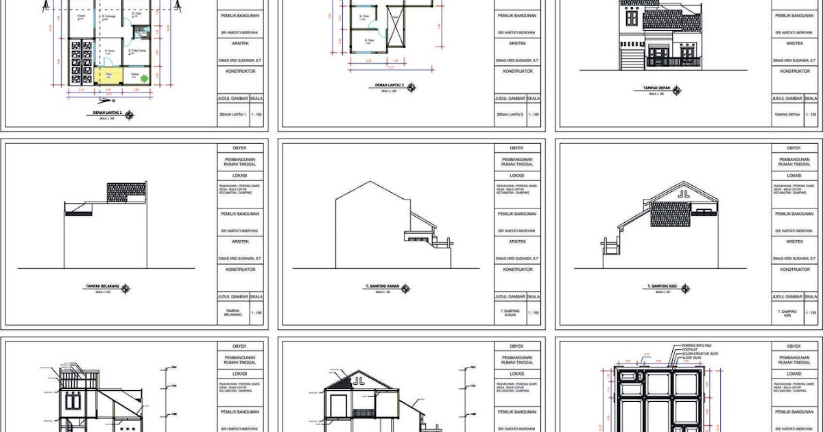 Contoh Gambar IMB Rumah Tinggal 2 Lantai ~ DAS Studio Arsitek