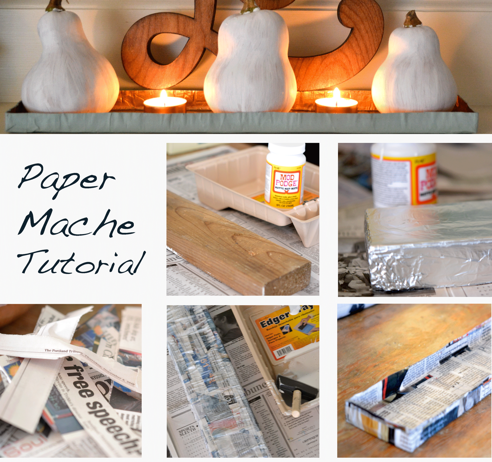 a home in the making {create} diy paper mache tray