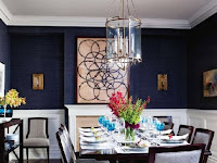 blue dining room wallpaper
