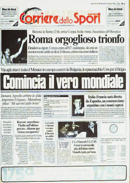 SCRIVOQUANDOVOGLIO CALCIO COPPA ITALIAFINALE RITORNO (14/06/1986)