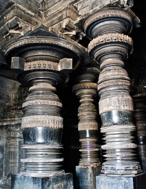 Ornate Pillars inside the Navaranga (main hall)