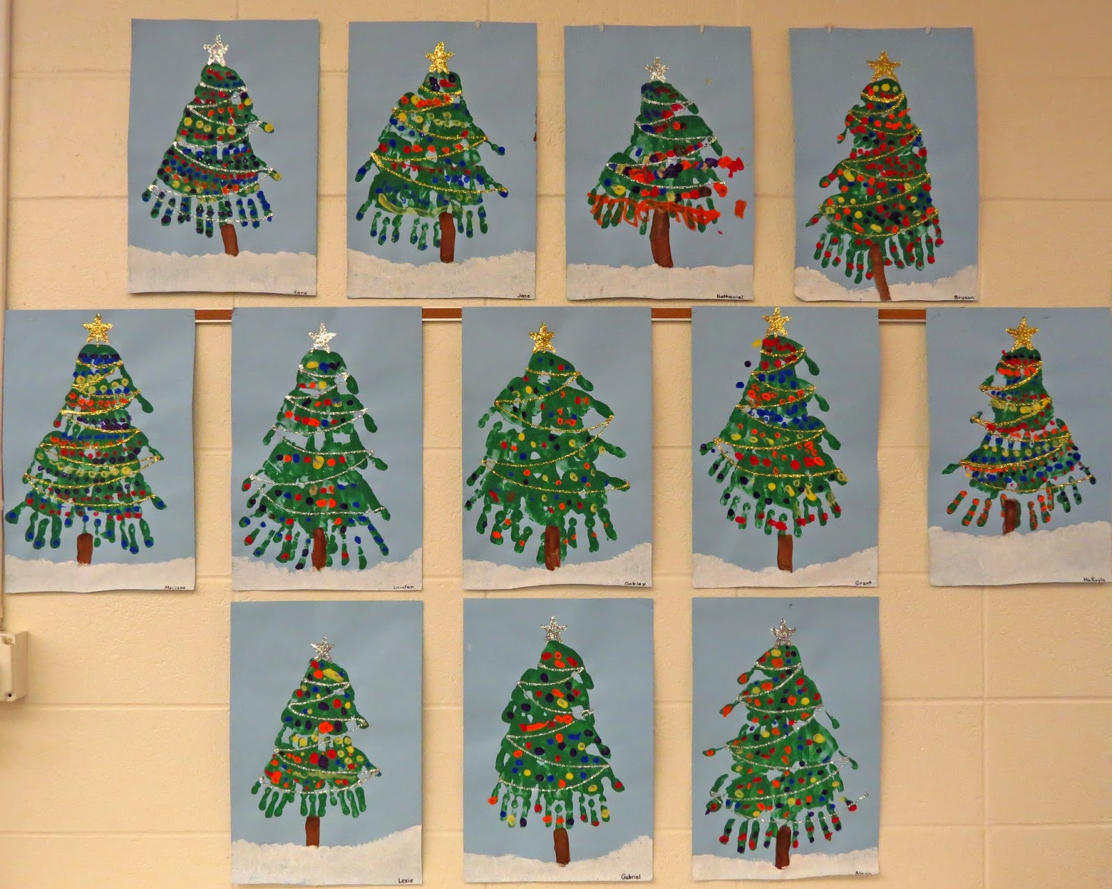 Kindergartners On The Go Handprint Christmas Trees